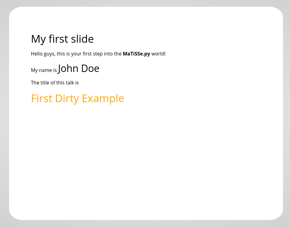 Screenshot of a minimal MaTiSSe presentation