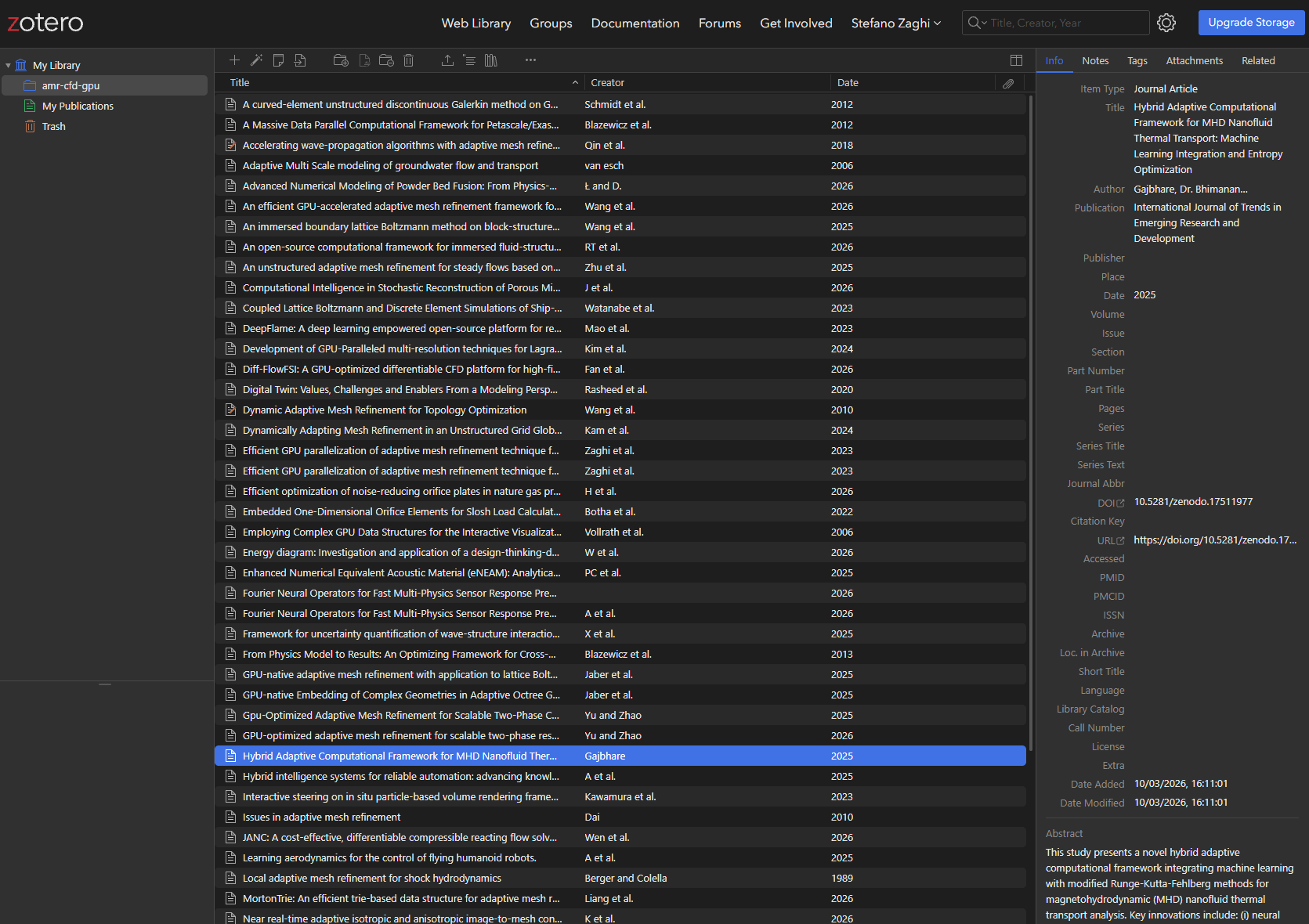 Zotero with MOSAIC-imported papers